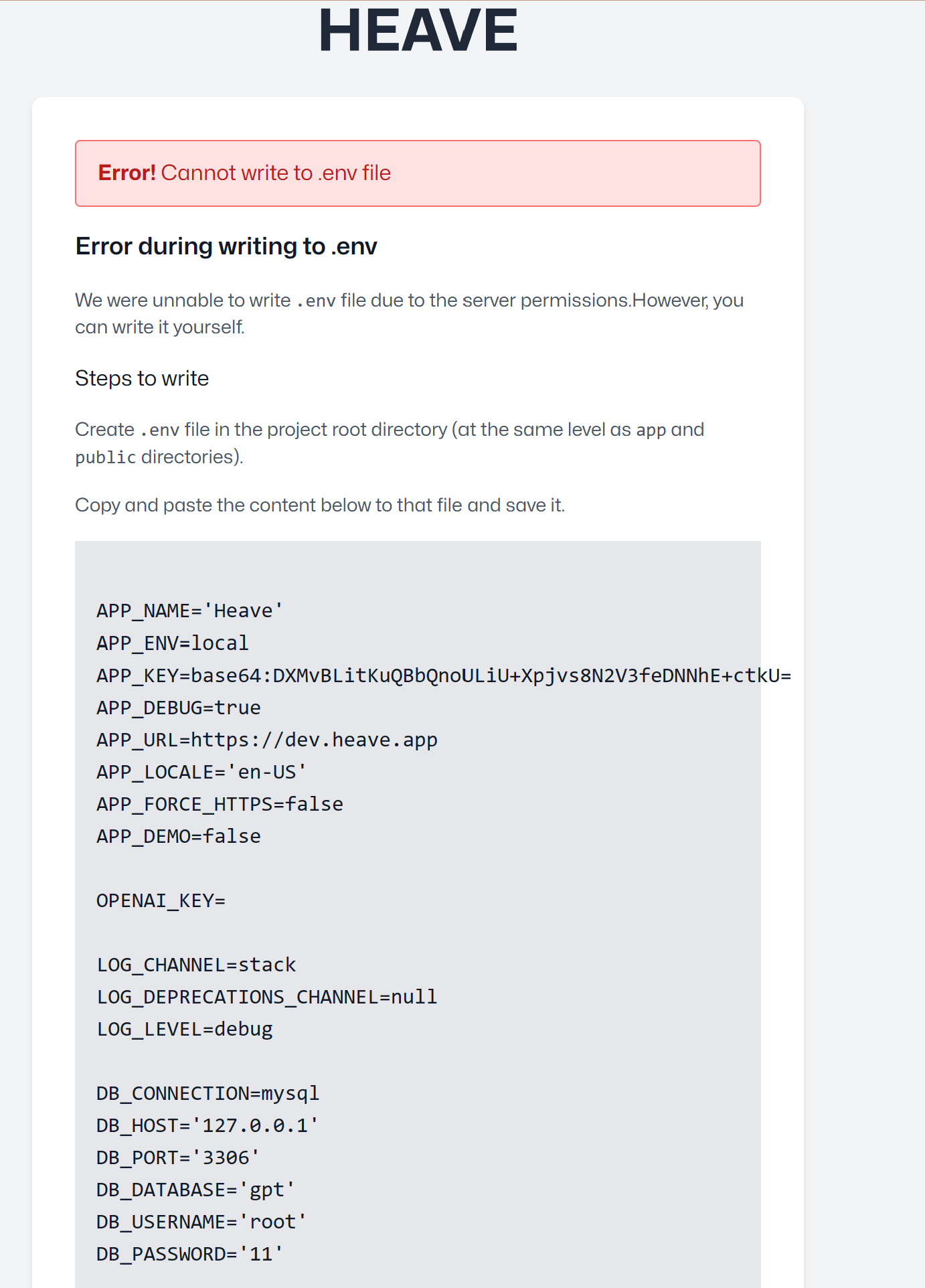 Installation - Error